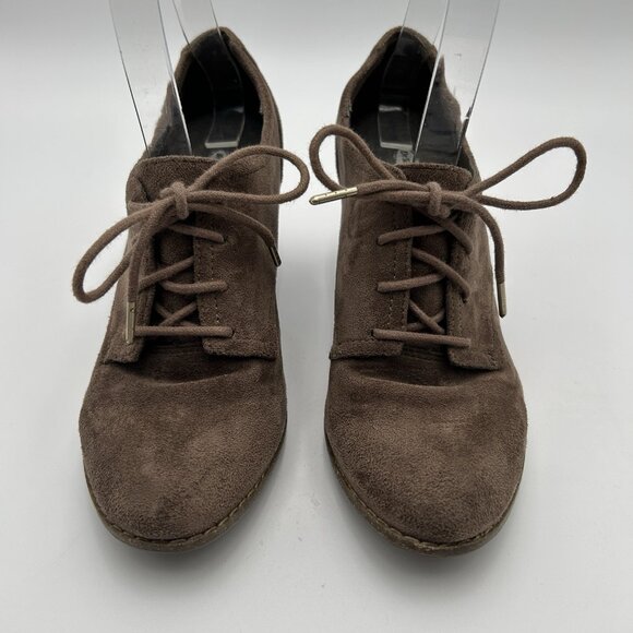 Dr. Scholl’s Cheer Lace-Up Ankle Bootie Block Heel Light Brown Suede US 6 M - Picture 4 of 9